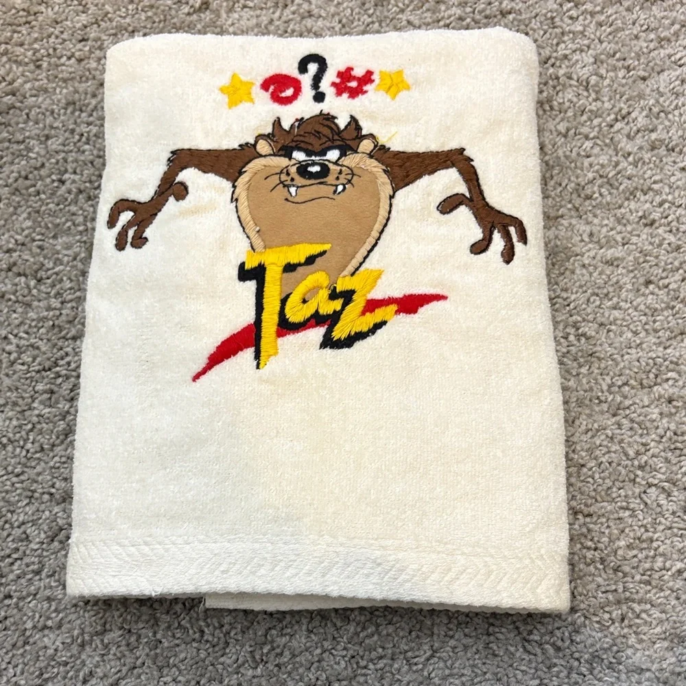 Looney Tunes Taz Tasmanian Devil Golf‎ Tennis Towel vintage 90’s Made in USA